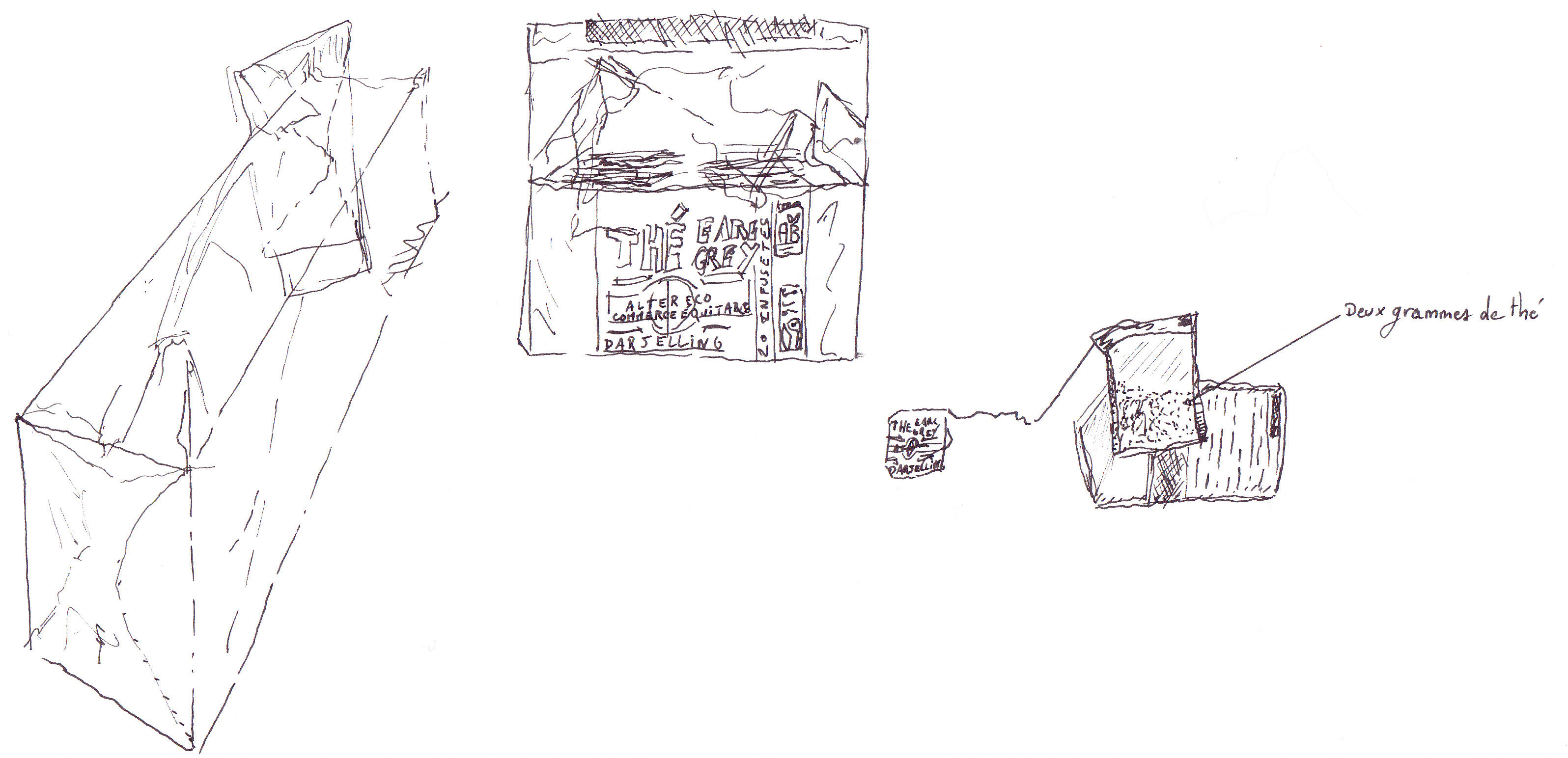 Trop d'emballage pour 2 grammes de th&eacute;, qui se dit &eacute;quitable et que savais-je.