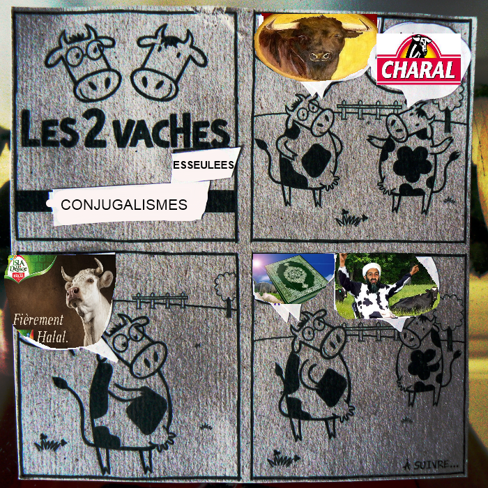 Photo de b&oelig;uf // Logo Charal // Fi&egrave;rement Halal // Coran // Ben Laden d&eacute;guis&eacute; en vache!